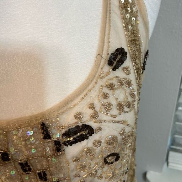 ANDERSEN & Lauth~Hand BEADED Tank Top Designer Iridescent Sequins Beads small - Picture 6 of 16